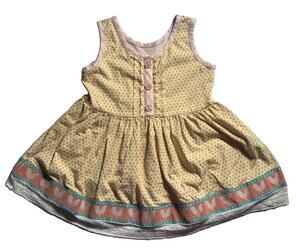 Serendipity Girls 4T-5T Dress Yellow Polka Dot Rooster Chicken Eyelet Lace